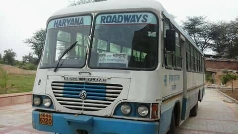 Haryana Roadways-employees on strike against govt's decision to introduce private-buses Haryana Roadways-employees on strike against govt's decision to introduce private-buses