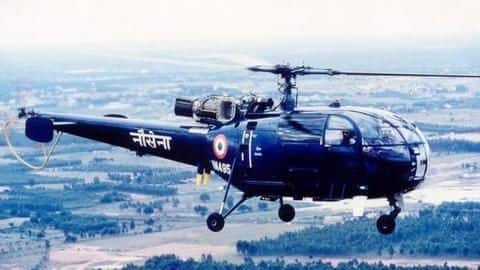 TN: Navy's Chetak helicopter crashes during training sortie, crew safe TN: Navy's Chetak helicopter crashes during training sortie, crew safe