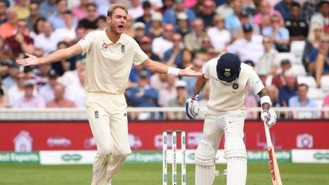 England vs India, 3rd Test: Stuart Broad fined by ICC England vs India, 3rd Test: Stuart Broad fined by ICC