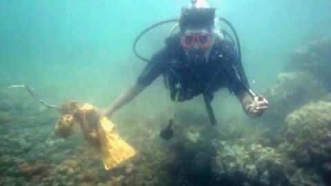 TN forest officials go scuba-diving to remove waste from sea TN forest officials go scuba-diving to remove waste from sea