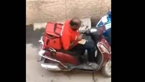 Zomato delivery man seen eating ordered food, company issues statement Zomato delivery man seen eating ordered food, company issues statement