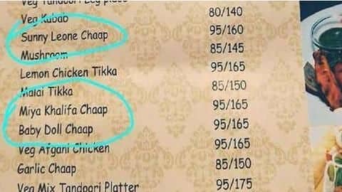 Delhi-restaurant serves dish named 'Sunny Leone Chaap' Delhi-restaurant serves dish named 'Sunny Leone Chaap'
