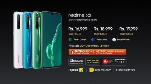 Realme X2, and its truly-wireless earphones launched in India Realme X2, and its truly-wireless earphones launched in India