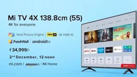 Xiaomi launches Mi TV 4X 55-inch at Rs. 35,000 Xiaomi launches Mi TV 4X 55-inch at Rs. 35,000