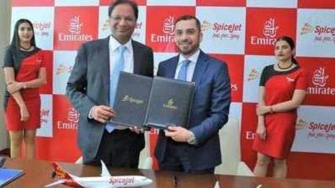 SpiceJet signs pact for code-share partnership with Gulf-carrier Emirates SpiceJet signs pact for code-share partnership with Gulf-carrier Emirates