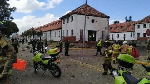 Bomb strikes Colombian Police Academy, kills 10 and injures 65 Bomb strikes Colombian Police Academy, kills 10 and injures 65