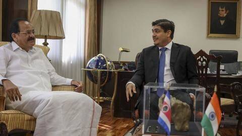 VP Naidu meets Costa Rica President, discusses issues including terrorism VP Naidu meets Costa Rica President, discusses issues including terrorism