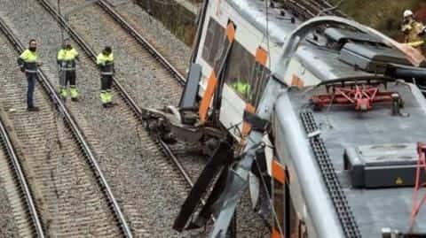 Spain: One dead, 44 hurt as landslide derails train Spain: One dead, 44 hurt as landslide derails train