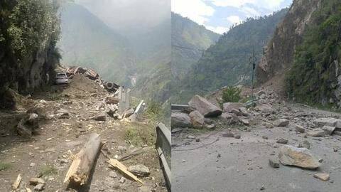 Himachal Pradesh: Landslide in Jeori blocks the Shimla-Kinnaur highway Himachal Pradesh: Landslide in Jeori blocks the Shimla-Kinnaur highway