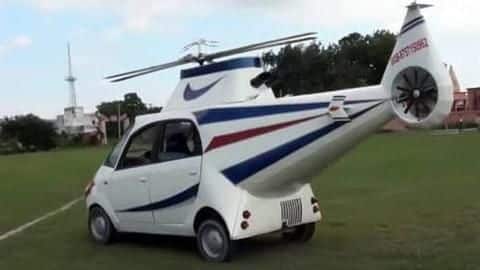 Failing to become pilot, Bihar man turns Tata-Nano into helicopter Failing to become pilot, Bihar man turns Tata-Nano into helicopter