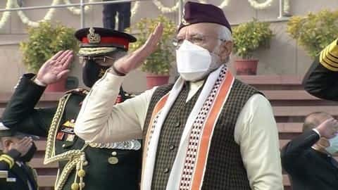 In PM Modi's R-Day attire, a message for poll-bound states In PM Modi's R-Day attire, a message for poll-bound states