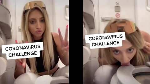 In the name of 'coronavirus challenge', woman licks toilet seat In the name of 'coronavirus challenge', woman licks toilet seat