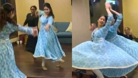 Watch: Janhvi Kapoor's 'dramatic end' to a graceful dance rehearsal Watch: Janhvi Kapoor's 'dramatic end' to a graceful dance rehearsal