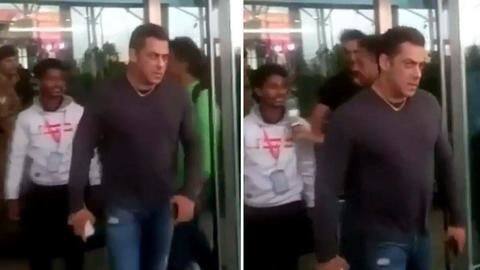 Watch: Angry Salman Khan snatches phone from fan at airport Watch: Angry Salman Khan snatches phone from fan at airport