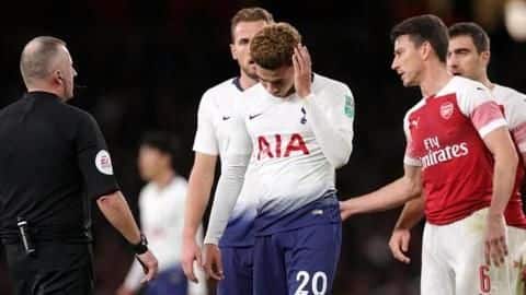 Dele Alli hit with a bottle during North London derby Dele Alli hit with a bottle during North London derby