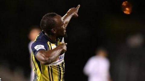 Usain Bolt scores twice on his maiden start for Mariners Usain Bolt scores twice on his maiden start for Mariners