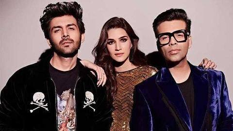#KWK6: Kartik Aaryan makes his 'koffee' debut with Kriti Sanon #KWK6: Kartik Aaryan makes his 'koffee' debut with Kriti Sanon