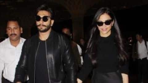 Ranveer, Deepika twin in black as they leave for honeymoon Ranveer, Deepika twin in black as they leave for honeymoon
