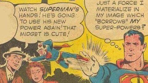 Producing a tiny Superman from his hands Producing a tiny Superman from his hands
