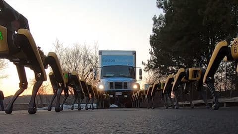 Watch: Boston Dynamics' army of 'robo-dogs' hauls a real truck Watch: Boston Dynamics' army of 'robo-dogs' hauls a real truck