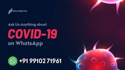 Worried over COVID-19? Ask NewsBytes anything on WhatsApp Worried over COVID-19? Ask NewsBytes anything on WhatsApp