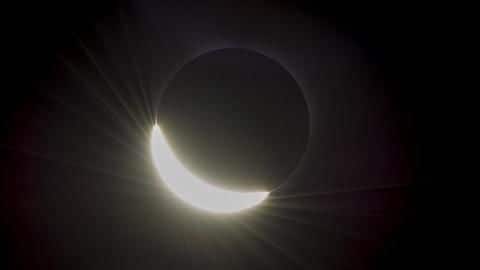 Totality will last for a little over four minutes Totality will last for a little over four minutes
