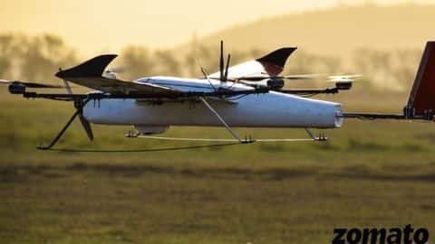 Zomato's drone nails first food delivery test, flying at 80kmph Zomato's drone nails first food delivery test, flying at 80kmph