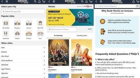 BMS ticket-booking experience on Amazon's app BMS ticket-booking experience on Amazon's app