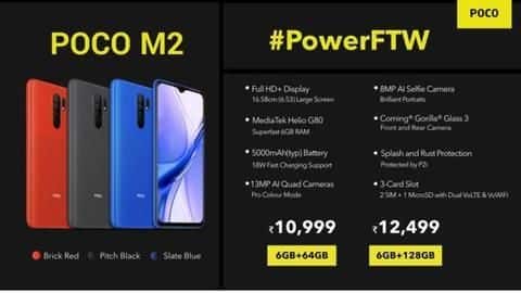 POCO M2, with Helio G80 chipset, launched at Rs. 11,000 POCO M2, with Helio G80 chipset, launched at Rs. 11,000