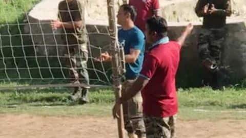 Dhoni had earlier played volleyball with Territorial Army battalion Dhoni had earlier played volleyball with Territorial Army battalion