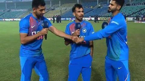 Watch: Yuzvendra Chahal trolls Deepak Chahar by calling him 'besharam' Watch: Yuzvendra Chahal trolls Deepak Chahar by calling him 'besharam'