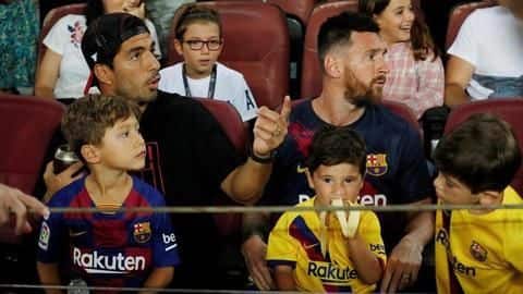 Lionel Messi's son celebrates Real Betis' goal against Barcelona Lionel Messi's son celebrates Real Betis' goal against Barcelona