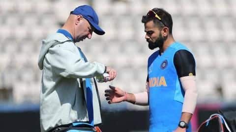 World Cup: Virat Kohli survives injury scare- Details here World Cup: Virat Kohli survives injury scare- Details here