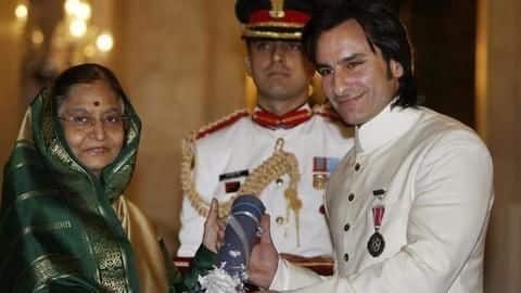 Saif was given the Padma Shri in 2010 Saif was given the Padma Shri in 2010