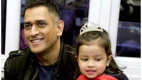 Dhoni's daughter dancing during CSK match steals limelight Dhoni's daughter dancing during CSK match steals limelight