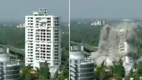 Watch: Maradu residential complexes come crashing down in demolition exercise Watch: Maradu residential complexes come crashing down in demolition exercise