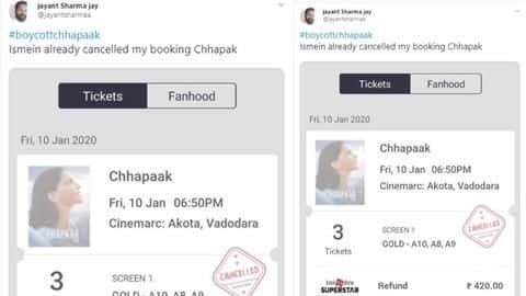 People "canceled" their tickets to 'Chhapaak' People "canceled" their tickets to 'Chhapaak'