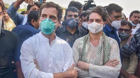 Rahul, Priyanka Gandhi en route to meet Hathras victim's family Rahul, Priyanka Gandhi en route to meet Hathras victim's family