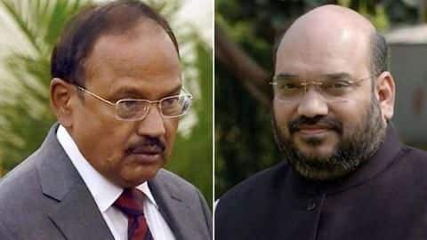 NSA Ajit Doval briefs Amit Shah on Kashmir situation NSA Ajit Doval briefs Amit Shah on Kashmir situation