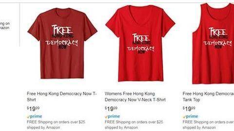 T-shirts had slogans including 'Free Hong Kong Democracy Now' T-shirts had slogans including 'Free Hong Kong Democracy Now'