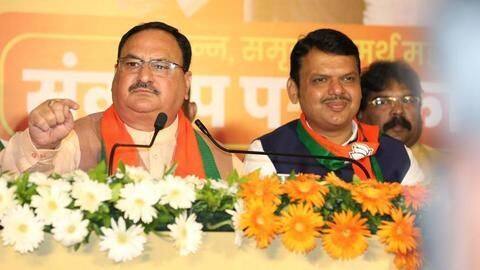 JP Nadda, Devendra Fadnavis unveiled 'Sankalp Patra' JP Nadda, Devendra Fadnavis unveiled 'Sankalp Patra'