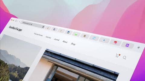 Safari browser address bar will share space with active tabs