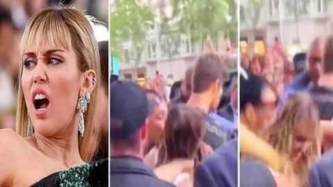Shocking! Miley Cyrus' 'fan' forcefully kisses her, video goes viral Shocking! Miley Cyrus' 'fan' forcefully kisses her, video goes viral