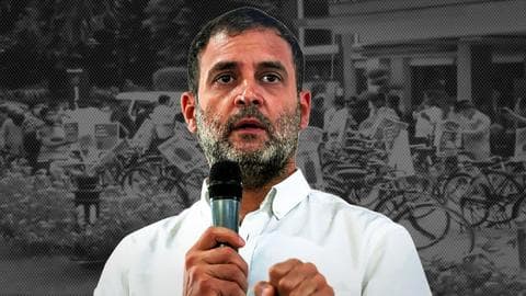 Rahul Gandhi, Opposition leaders cycle to Parliament protesting fuel prices Rahul Gandhi, Opposition leaders cycle to Parliament protesting fuel prices