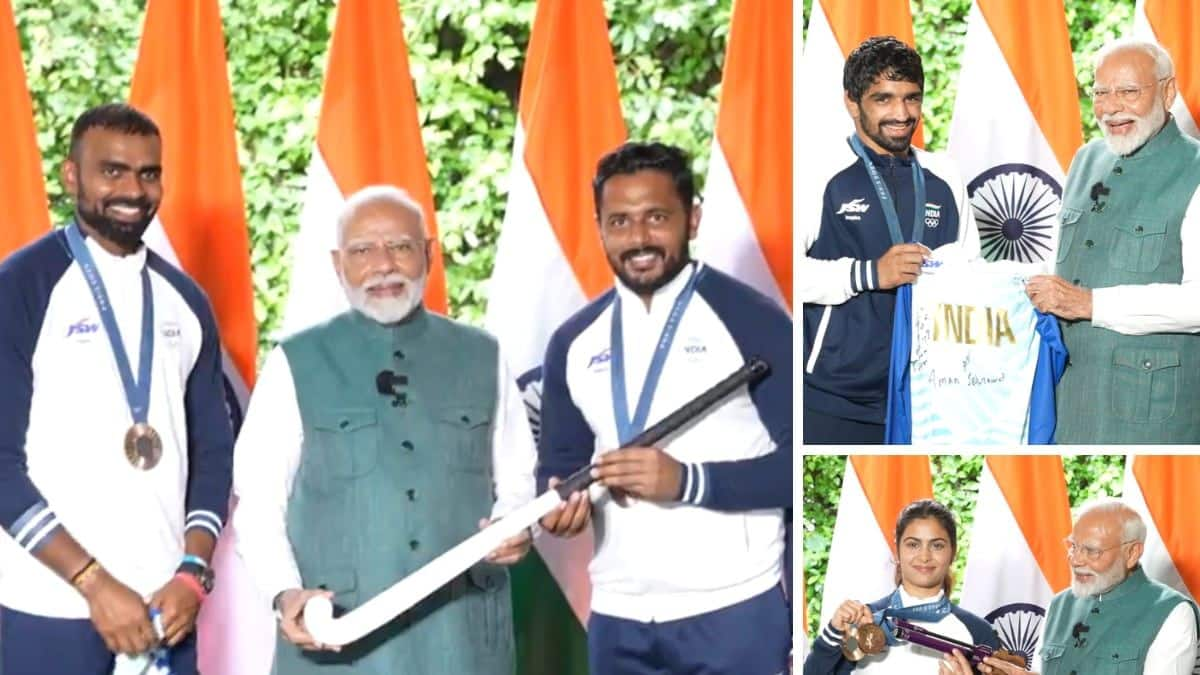 PM Modi meets Paris Olympics Indian contingent on Independence Day