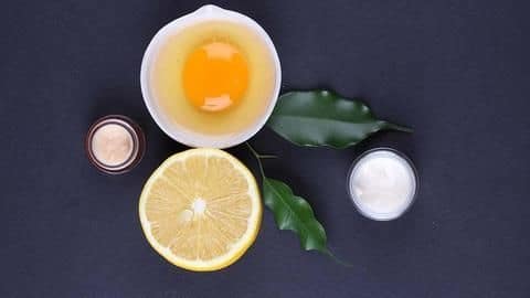 Egg, milk and lemon mask