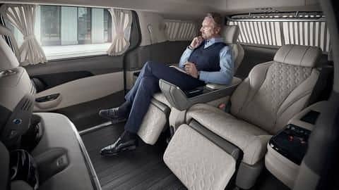The vehicle offers aircraft-style seats and a foot massager
