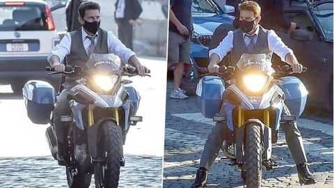 Tom Cruise filmed riding BMW bike of Indian origin Tom Cruise filmed riding BMW bike of Indian origin