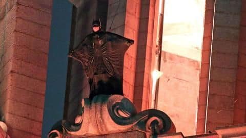 'The Batman' stunt double filmed atop Royal Liver Building, Liverpool 'The Batman' stunt double filmed atop Royal Liver Building, Liverpool