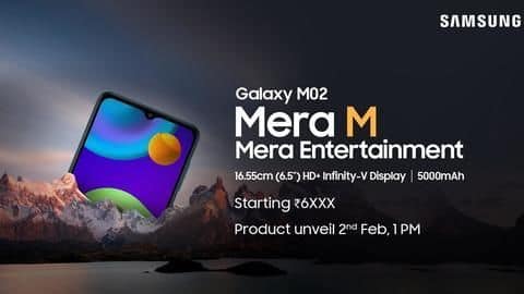 Samsung Galaxy M02 to be launched on February 2 Samsung Galaxy M02 to be launched on February 2